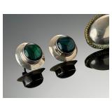Vintage Sterling Silver Earrings Lot 3 Pairs Nakai Mexican 925 Estate Jewelry
