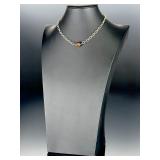 Emily Austin Sterling Silver Pave Crystal Disco Ball Necklace 925 Signed