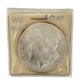 1886 US Morgan Silver Dollar Coin 90% Fine Silver Uncirculated