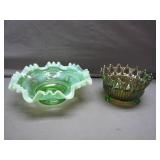 Green Glass Candy Dishes