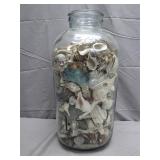 Large Glass Mason Jar Filled With Seashells