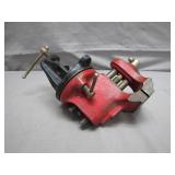 Compact Red Bench Vise Made in USA