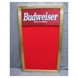 Budweiser Bar Display Sign With Red Felt