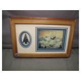 Framed Art With Arrowhead and Eagle Scene