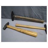 Three Vintage Blacksmith Hammers