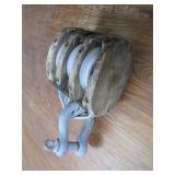 Triple Wooden Block and Tackle Pulley