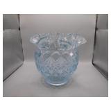 Fenton Blue Glass Piece with Ruffled Edge