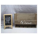 Rustic Wine Rack and Kitchen Chalkboard Combo