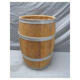 Wooden Barrel With Metal Hoops