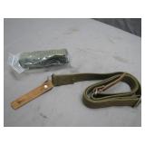 Military-Style Olive Green Canvas Sling Strap