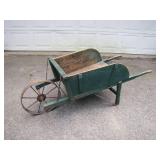 Rustic Wooden Handcart with Iron Wheel