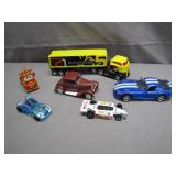 Six Die-Cast Model Vehicles
