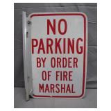No Parking Fire Marshal Sign, Double-Sided