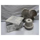 Vintage Metal Baking Molds and Box