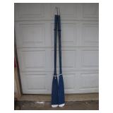 Well-Worn Wooden Boat Oars