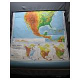 Vintage School Pictorial North America Map