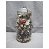 Glass Jar Packed With Colorful Buttons