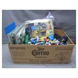 Bin of LEGO Bricks & Vintage Instructions