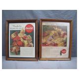 1940s Coca-Cola Framed Ads