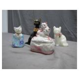 Hand-Painted Ceramic Cats