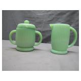 Milk Glass Creamer and Sugar Set