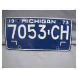 1973 Michigan License Plate