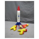 Retro Toy Rocket With Spaceship Guns