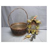 Cuckoo Wall Clock & Woven Basket Duo