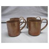 Four Moscow Mule Copper Mugs
