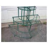 Three-Tier Green Metal Plant Stand