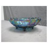 Footed Carnival Glass Bowl