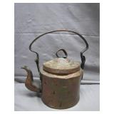 Rustic Copper Teapot With Curved Spout