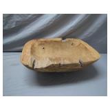 Rustic Hand-Carved Wooden Dough Bowl