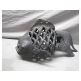 Intricately Designed Metal Fish Lantern