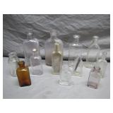 12 Assorted Glass Bottles for Display