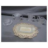 Pressed Glass Tableware Set with Doily