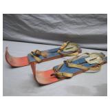 Childrenï¿½s Wooden Skis With Metal Bindings