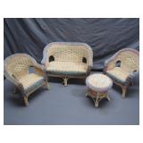 Four Miniature Wicker Furniture Pieces
