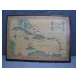 Framed Map of West Indies and Caribbean