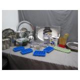 Large Kitchenware Lot with Serving Trays