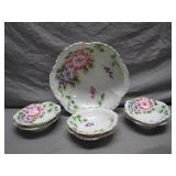 Hand-Painted Floral China Dessert Set