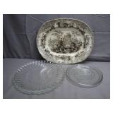 Sicilian Platter With Glass Plates Set