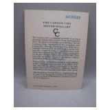 Carson City Silver Dollar Paperwork COA 1972