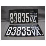 Vintage Virginia Antique Vehicle Plates