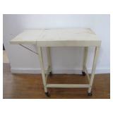 Folding Metal Utility Table on Wheels