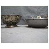 Four-Piece Metalware Tea and Bowl Set