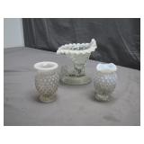 Hobnail Milk Glass Pieces