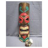 Hand-Carved Tiki Mask with Bracelet Accent
