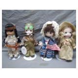4 Precious Moments History Dolls