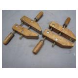 Four Wooden Bar Clamps